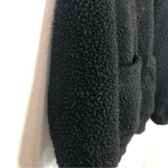I AM GIA Teddy Coat Black Oversized Sherpa Long Coat Size Small - Picture 11 of 16